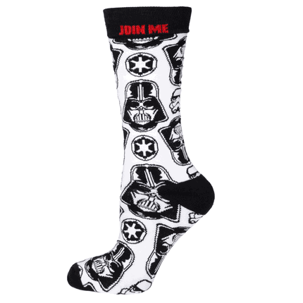 Vader Patterned White Men's Socks