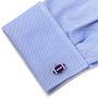 Varisty Football Purple and White Cufflinks