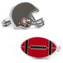 Varsity Football Black, Red, and White Cufflinks