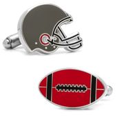 Varsity Football Black, Red, and White Cufflinks