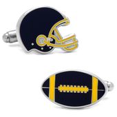 Varsity Football Blue and Yellow Cufflinks