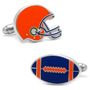 Varsity Football Blue, Green, and Orange Cufflinks