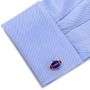 Varsity Football Blue, Green, and Orange Cufflinks