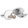 Varsity Football Burnt Orange and White Cufflinks