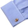 Varsity Football Burnt Orange and White Cufflinks
