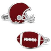 Varsity Football Crimson and White Cufflinks
