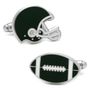 Varsity Football Green and White Cufflinks