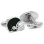 Varsity Football Green and White Cufflinks