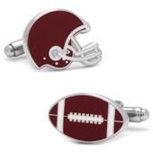 Varsity Football Maroon and White Cufflinks