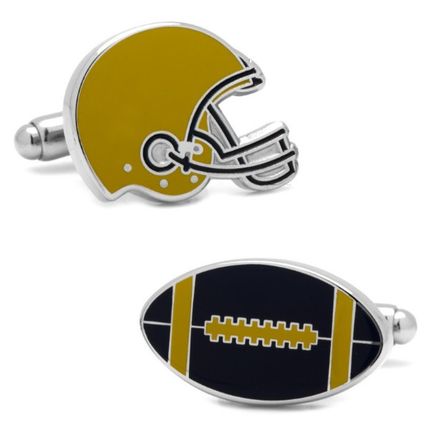 Varsity Football Navy and Gold Cufflinks