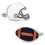 Varsity Football Navy, Orange, and White Cufflinks