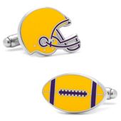 Varsity Football Purple and Yellow Cufflinks