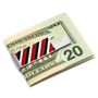 Varsity Stripes Black Red and White Bottle Opener Money Clip