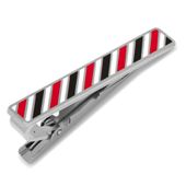 Varsity Stripes Black, Red, and White Tie Clip