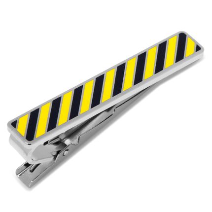 Varsity Stripes Blue and Yellow Tie Clip