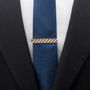 Varsity Stripes Burnt Orange and White Tie Clip