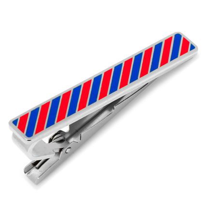 Varsity Stripes Crimson and Blue Tie Clip