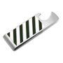 Varsity Stripes Green and White Bottle Opener Money Clip