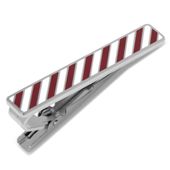 Varsity Stripes Maroon and White Tie Clip