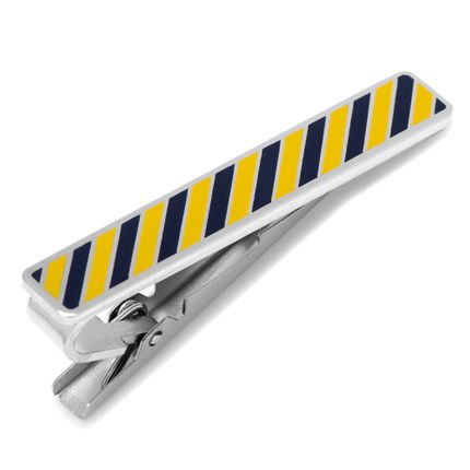 Varsity Stripes Navy and Gold Tie Clip