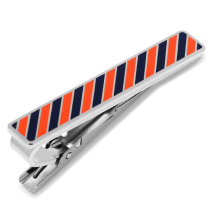 Varsity Stripes Navy and Orange Tie Clip