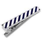 Varsity Stripes Navy and White Tie Clip