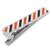 Varsity Stripes Navy, Orange, and White Tie Clip
