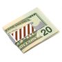 Varsity Stripes Orange and White Bottle Opener Money Clip