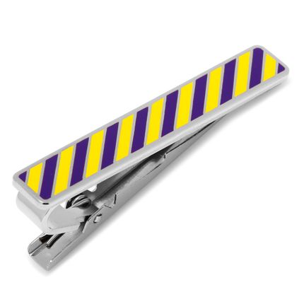 Varsity Stripes Purple and Yellow Tie Clip
