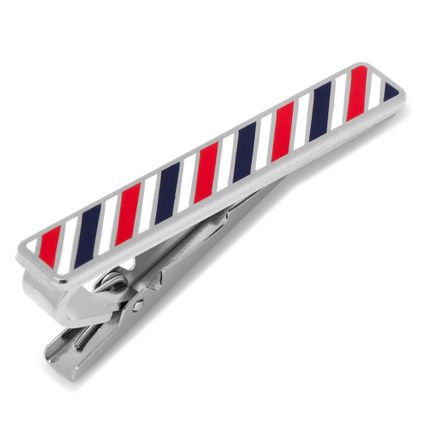 Varsity Stripes Red, Navy, and White Tie Clip