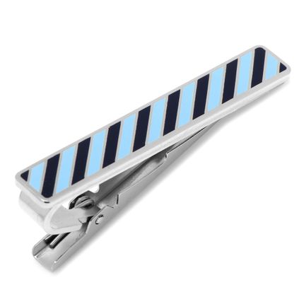 Varsity Stripes Tonal Blue Tie Clip