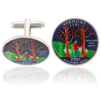 Vermonter Quarter Coin Cuff Links