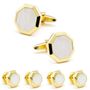 Victorian Pearl Button with Gold Cufflinks and Studs