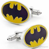 Vintage Batman and Robin Oval Sign Cufflinks