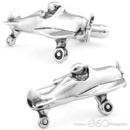 Vintage Open Cockpit Plane Cufflinks
