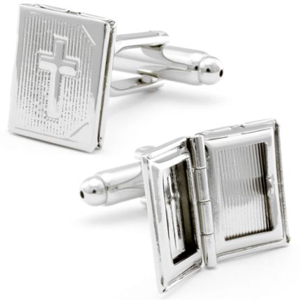 Vintage Wedding Open Silver Cross Cufflinks