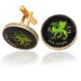 Wales Green Dragon Coin Cuff Links