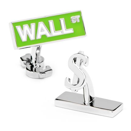 Wall Street and Dollar Sign Cufflinks