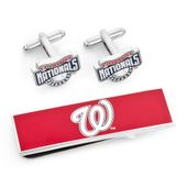 Washington Nationals Cufflinks And Money Clip Gift Set