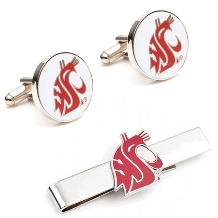 Washington State Cougars Cufflinks And Tie Bar Gift Set