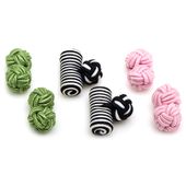 Watermelon Silk Knot Combo Cufflinks