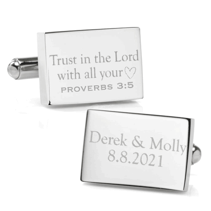 Wedding Bible Verse Engravable Cufflinks