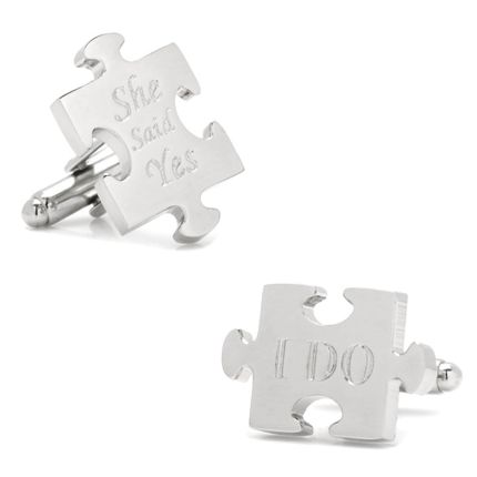 Wedding Puzzle Pieces Cufflinks Pair