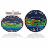 West Virginian Quarter Coin Cuff Links