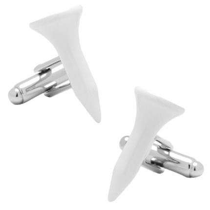 White Golf Tee Cufflinks