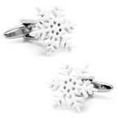 Winter White Snowflake Cufflinks
