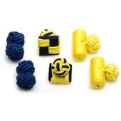 Wolverines Go Blue Silk Knot Combo Cufflinks