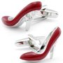 Womens Red High Hill Shoe Cufflinks