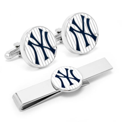 Yankees Pinstripe Cufflink And Tie Bar Gift Set