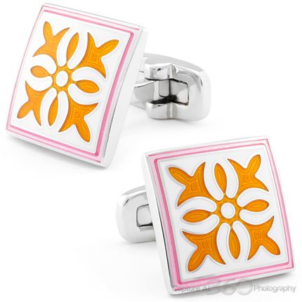 Yellow Flower Shield Cufflinks